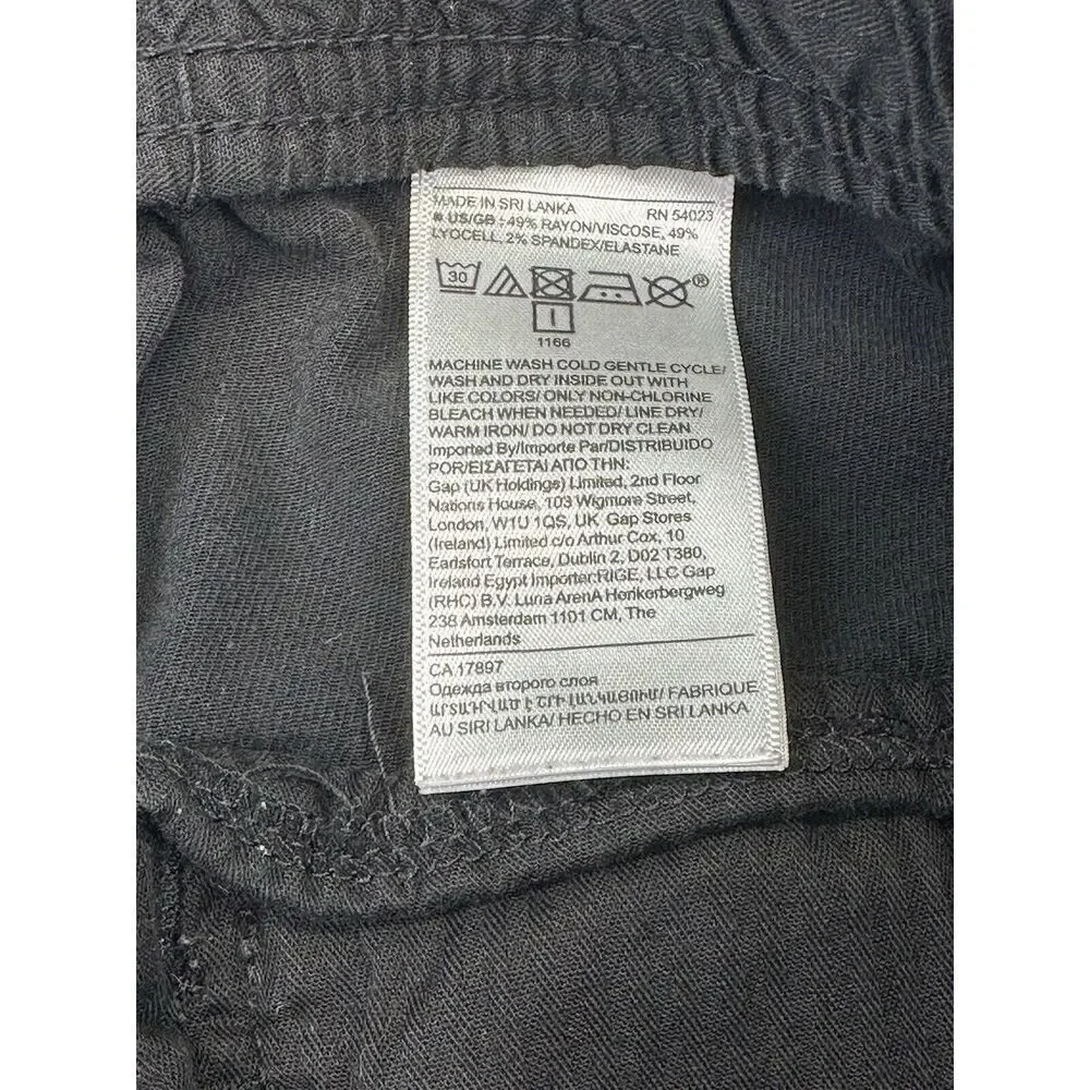 Banana Republic Straight Leg Drawstring Linen Black Pants Women’s Size Medium